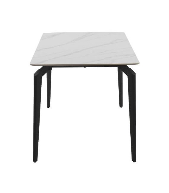 MESA DE COMEDOR 140 X 80 X 75 PRUSIA METAL NEGRO CERAMICA BLANCA