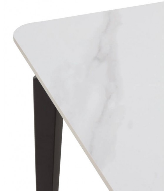 MESA DE COMEDOR 140 X 80 X 75 PRUSIA METAL NEGRO CERAMICA BLANCA
