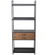LIBRERIA 60 X 30 X 140 MALMUT MADERA NATURAL METAL NEGRO