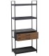 LIBRERIA 60 X 30 X 140 MALMUT MADERA NATURAL METAL NEGRO
