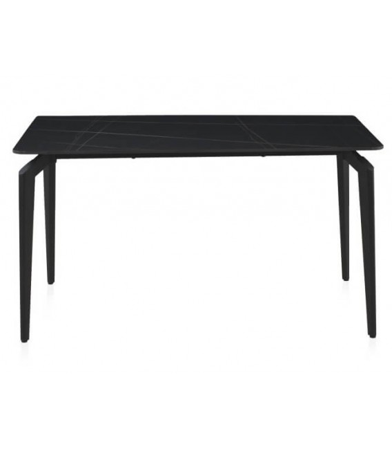 MESA DE COMEDOR 140 X 80 X 75 PRUSIA METAL NEGRO CERAMICA NEGRA