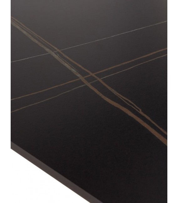 MESA DE COMEDOR 140 X 80 X 75 PRUSIA METAL NEGRO CERAMICA NEGRA