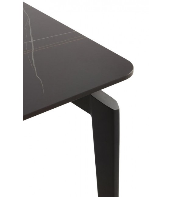 MESA DE COMEDOR 140 X 80 X 75 PRUSIA METAL NEGRO CERAMICA NEGRA