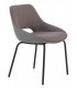 SILLA 54 X 50 X 75 PLUMA TAPIZADA GRIS Y MORADO METAL NEGRO
