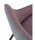 SILLA 54 X 50 X 75 PLUMA TAPIZADA GRIS Y MORADO METAL NEGRO