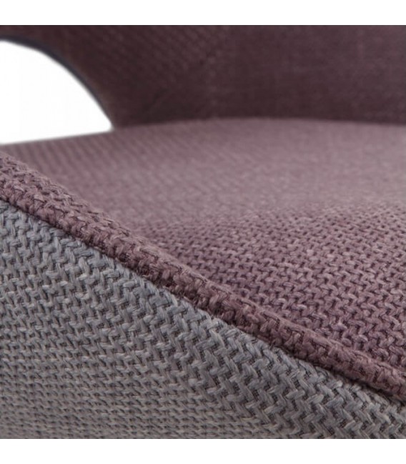 SILLA 54 X 50 X 75 PLUMA TAPIZADA GRIS Y MORADO METAL NEGRO