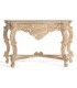CONSOLA 120 X 42 X 76 UNIDA MADERA TALLADA PATINADA EN BLANCO