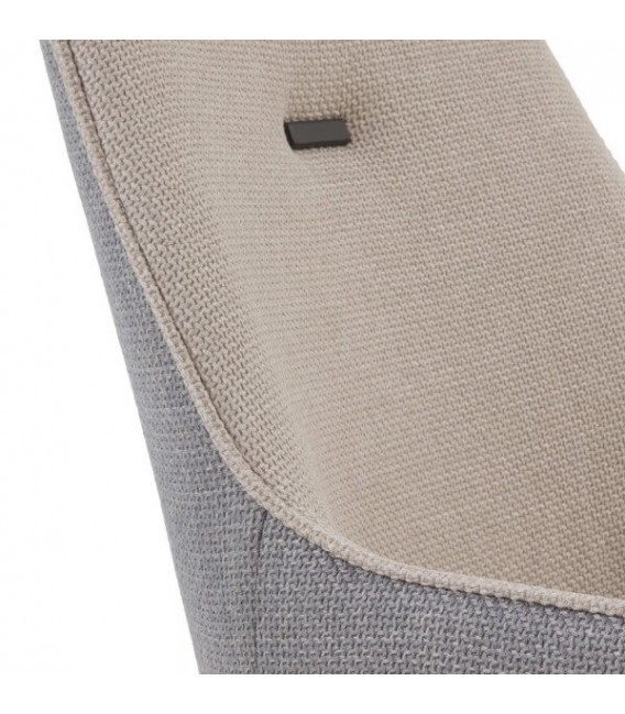 SILLA 57 X 50 X 81 LUCILLE TELA GRIS Y BEIGE METAL NEGRO