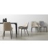 SILLA 57 X 50 X 81 LUCILLE TELA GRIS Y BEIGE METAL NEGRO