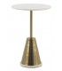 MESITA AUXILIAR 41 Ø X 61 CRISPIS METAL DORADO MARMOL BLANCO