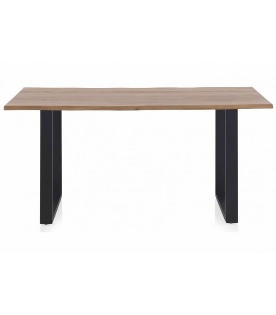 MESA DE COMEDOR 160 X 90 X 76 DELTO MADERA NATURAL METAL NEGRO
