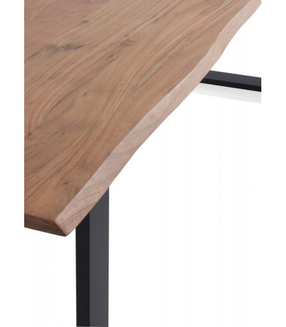 MESA DE COMEDOR 160 X 90 X 76 DELTO MADERA NATURAL METAL NEGRO