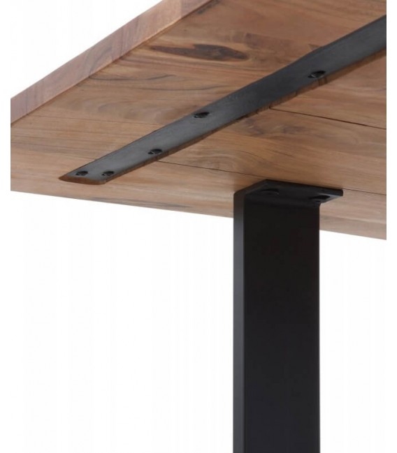 MESA DE COMEDOR 160 X 90 X 76 DELTO MADERA NATURAL METAL NEGRO