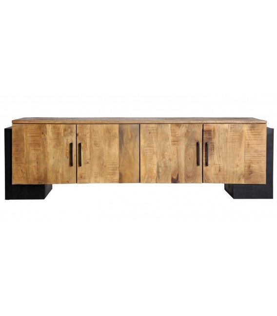 MUEBLE DE TV 170 X 40 X 50 TAMSI MADERA MANGO NATURAL Y NEGRO