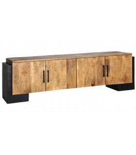 MUEBLE DE TV 170 X 40 X 50 TAMSI MADERA MANGO NATURAL Y NEGRO