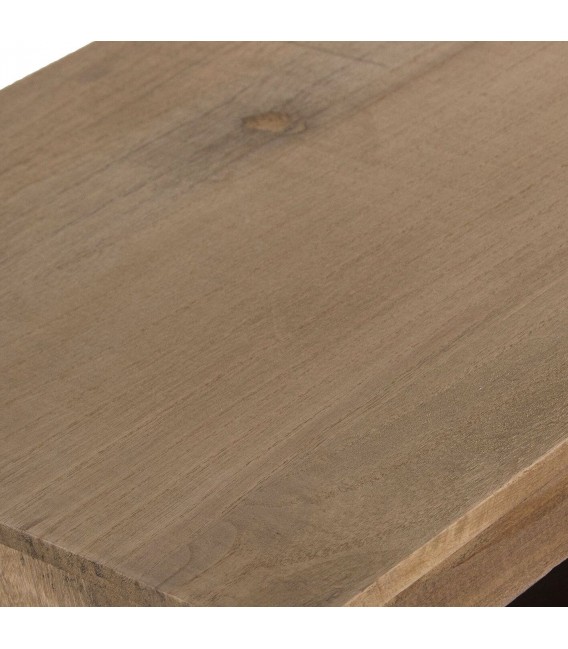 COMODA 89 X 39 X 81 NANCI MADERA TALLADA NATURAL METAL NEGRO