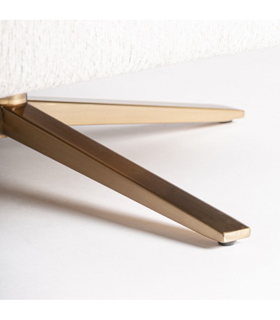 SILLON 95 X 84 X 68 ELISE METAL DORADO TERCIOPELO BLANCO ROTO