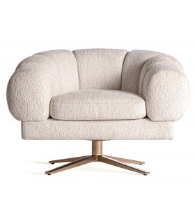 SILLON 95 X 84 X 68 ELISE METAL DORADO TERCIOPELO BLANCO ROTO