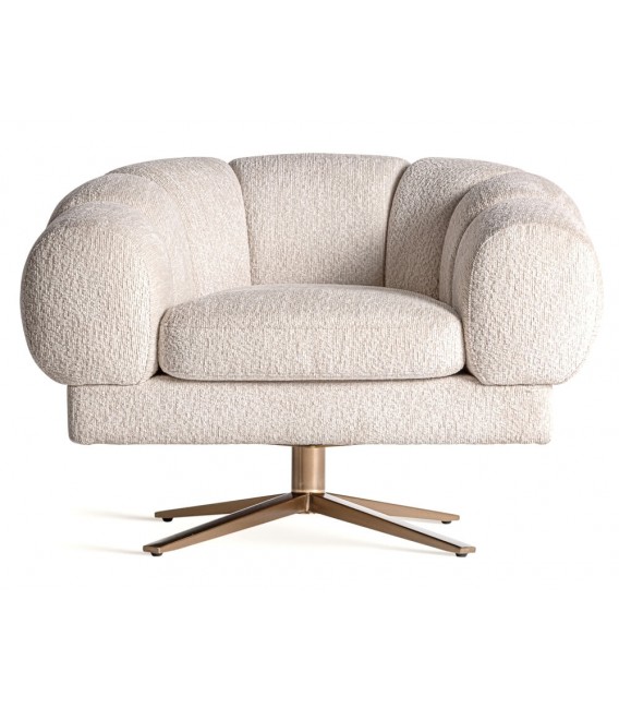 SILLON 95 X 84 X 68 ELISE METAL DORADO TERCIOPELO BLANCO ROTO