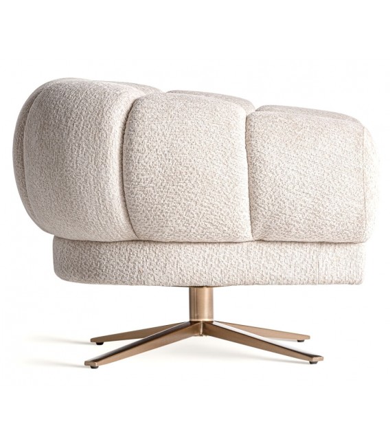 SILLON 95 X 84 X 68 ELISE METAL DORADO TERCIOPELO BLANCO ROTO