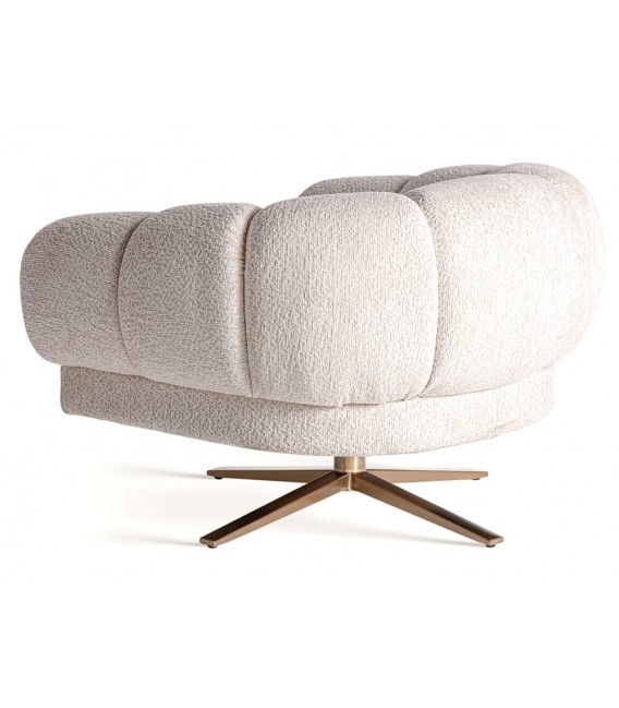 SILLON 95 X 84 X 68 ELISE METAL DORADO TERCIOPELO BLANCO ROTO