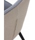 SILLA 57 X 50 X 81 LUCILLE TELA BEIGE Y GRIS METAL NEGRO