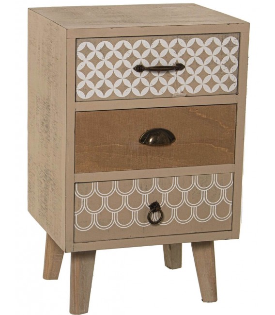 MESITA DE NCOHE 40 X 32 X 63 PRINCO MADERA NATURAL Y BLANCO