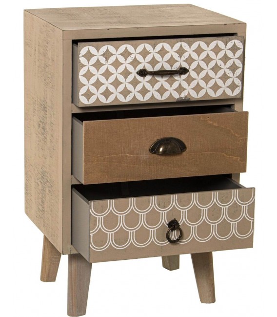 MESITA DE NCOHE 40 X 32 X 63 PRINCO MADERA NATURAL Y BLANCO