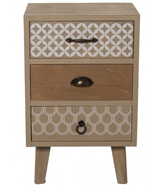 MESITA DE NCOHE 40 X 32 X 63 PRINCO MADERA NATURAL Y BLANCO