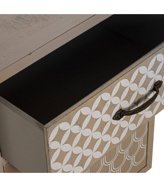 MESITA DE NCOHE 40 X 32 X 63 PRINCO MADERA NATURAL Y BLANCO