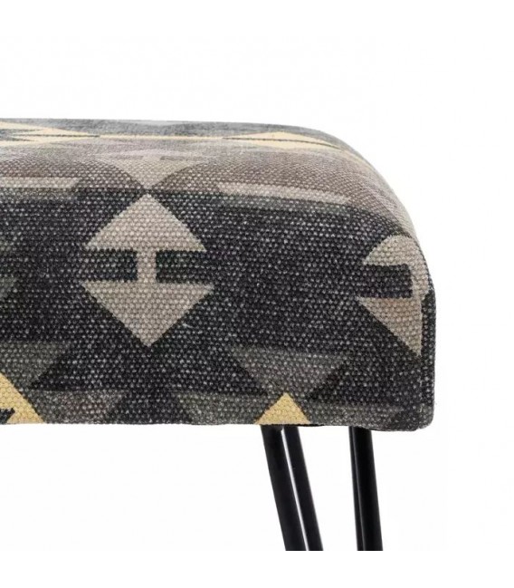 BANCO PIE DE CAMA 120 X 42 X 48 KILIM AMARILLO TOPO Y NEGRO
