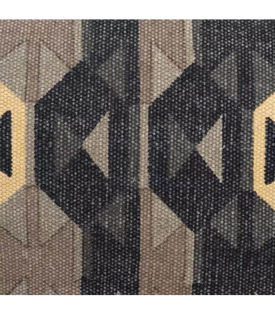 SILLON 70 X 84 X 86 KILIM AMARILLO TOPO Y NEGRO METAL NEGRO