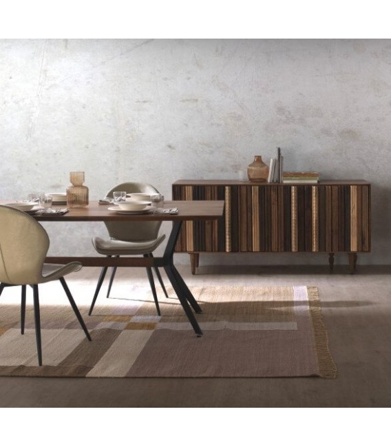 MESA DE COMEDOR 200 X 100 X 76 BARCIO MADERA NATURAL METAL