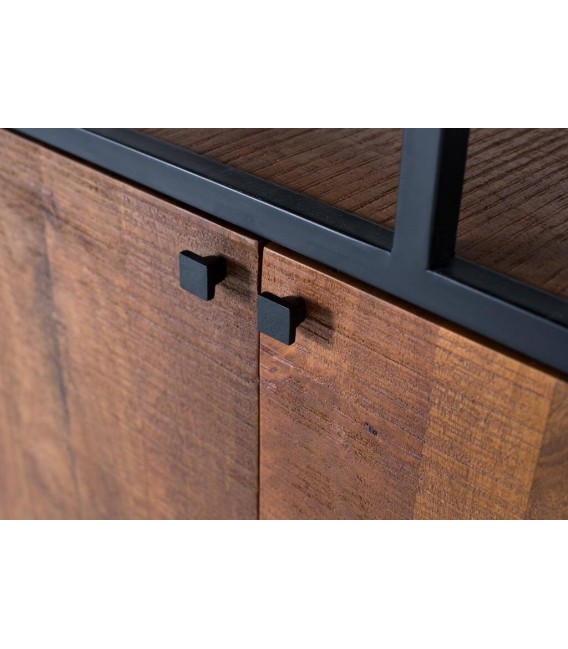 ESTANTERIA 80 X 40 X 190 MILANA METAL NEGRO MADERA MANGO