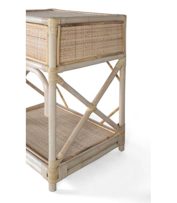 MESITA DE NOCHE 50 X 40 X 60 RUTEN RATAN NATURAL