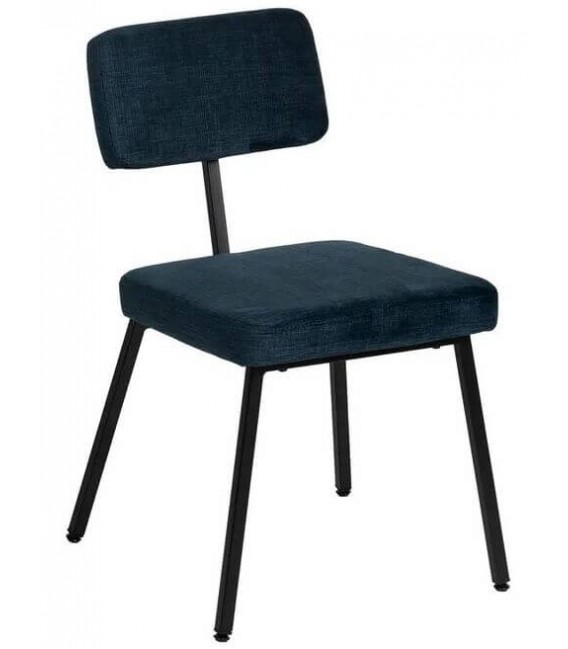 SILLA 43 X 55 X 78 TRANTRAN METAL NEGRO TELA COLOR AZUL