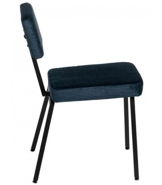 SILLA 43 X 55 X 78 TRANTRAN METAL NEGRO TELA COLOR AZUL