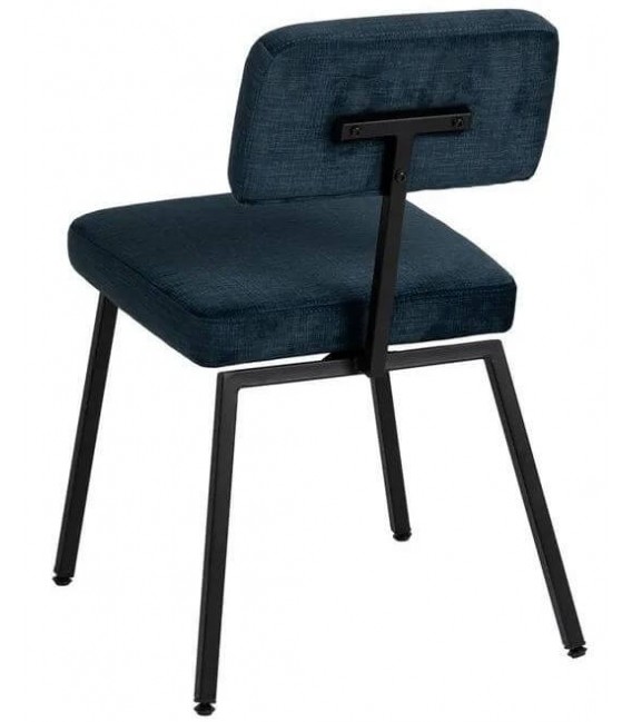 SILLA 43 X 55 X 78 TRANTRAN METAL NEGRO TELA COLOR AZUL