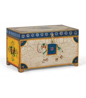 BAUL 60 X 33 X 36 ARAPEA MADERA DEORADA ARTESANALMENTE MULTICOLOR