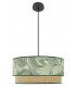 LAMPARA DE TECHO 50 Ø X 95 GONCO METAL NEGRO TEXTIL VERDE Y NATURAL