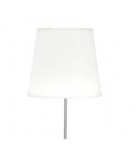 LAMPARA DE PIE 40 Ø X 175 CONO METAL CROMADO TEXTIL BLANCO