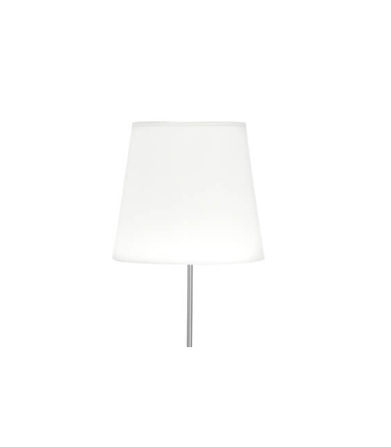LAMPARA DE PIE 40 Ø X 175 CONO METAL CROMADO TEXTIL BLANCO