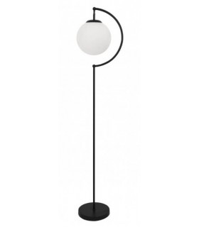 LAMPARA DE PIE 25 Ø X 160 DAMIS METAL NEGRO CRISTAL BLANCO