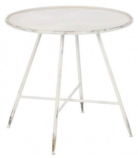 MESA DE COMEDOR 80 Ø X 75 COFFE METAL CREMA ROZADO