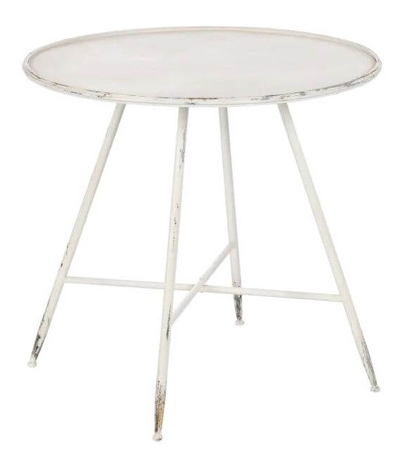 MESA DE COMEDOR 80 Ø X 75 COFFE METAL CREMA ROZADO