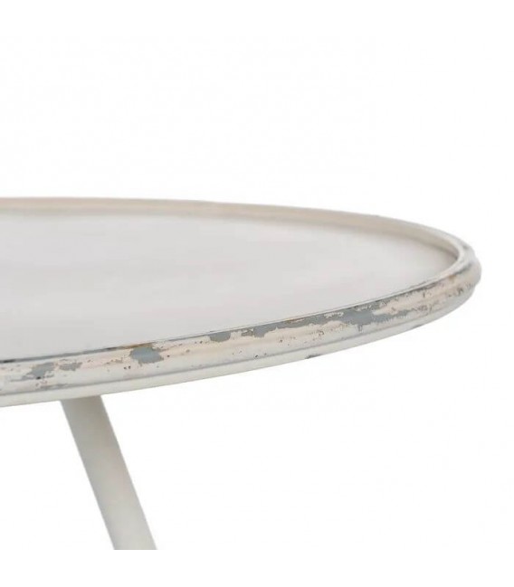 MESA DE COMEDOR 80 Ø X 75 COFFE METAL CREMA ROZADO