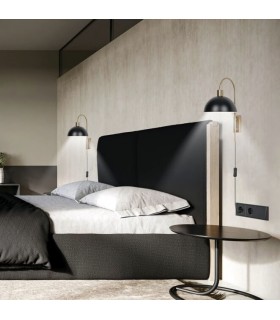 APLIQUE DE PARED 29 X 20 X 40 LLEGUIN METAL ORO Y NEGRO