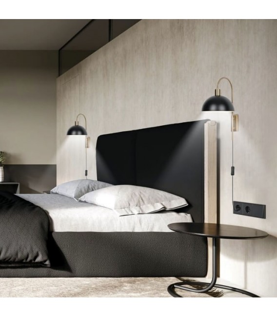 APLIQUE DE PARED 29 X 20 X 40 LLEGUIN METAL ORO Y NEGRO