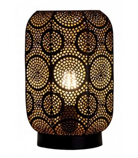 LAMPARA DE SOBREMESA 18 Ø X 27 TITAN METAL NEGRO Y ORO