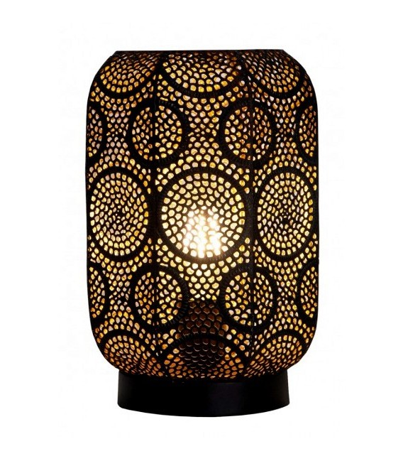 LAMPARA DE SOBREMESA 18 Ø X 27 TITAN METAL NEGRO Y ORO